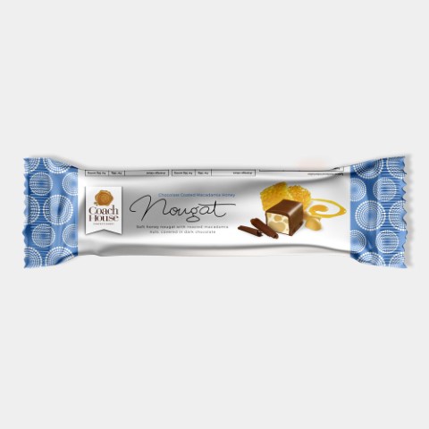Chocolate Coated Macadamia Honey Nougat Bar 50G