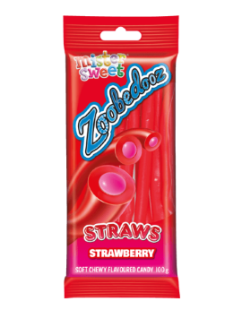 Zoobedooz Straws Strawberry 100G