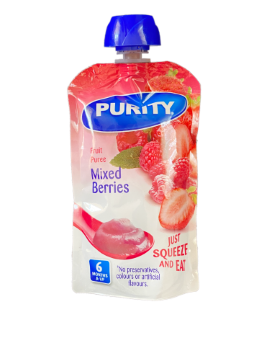 PURITY FRUIT PUREE MIXED BERRIES 6MONTHS (110ML) | Treats 'N More
